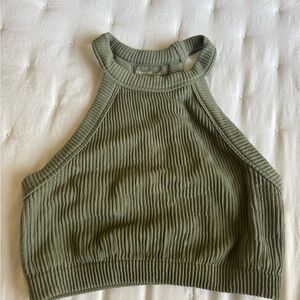 Aerie Sage Ribbed Tank Top